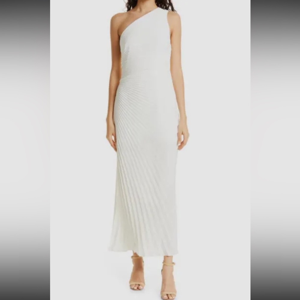 MILLY
Estelle Pleated One-shoulder dress